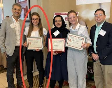 Undergraduate student Lauren Olesky wins 3rd place best poster award at the 2023 NAMS conference